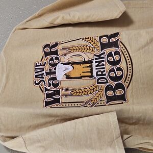 Crazy Shirts Size XXL Mustard Yellow Save Water Drink Beer Tshirt Dad Funny